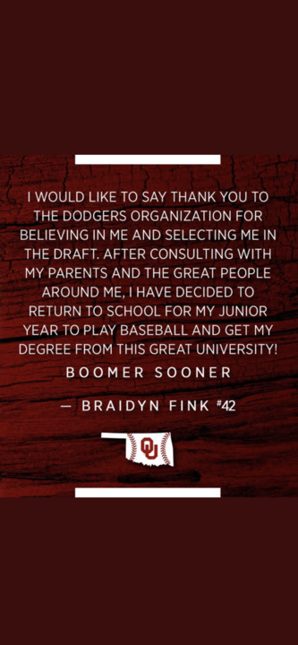 Braidyn Fink says he'll return (copy)